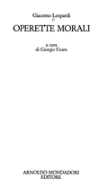 Operette Morali - Giacomo Leopardi, Giorgio Ficara