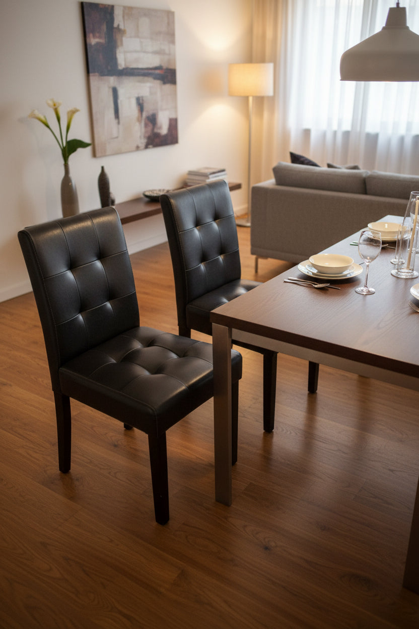 Coppia Poltroncine In Ecopelle Marrone