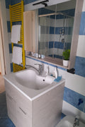 Mobile Bagno Lavatoio Con Specchio Color Grigio