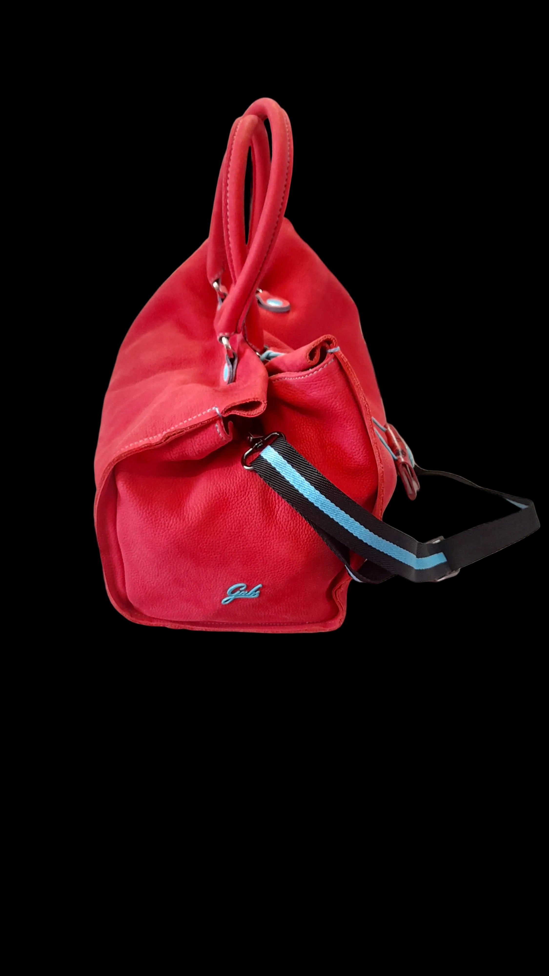 Borsa A Mano E Tracolla Colore Rosso Corallo In Pelle Morbida Gabs