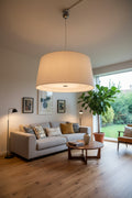 Lampadario  In  Stoffa Plisettata   Bianco
