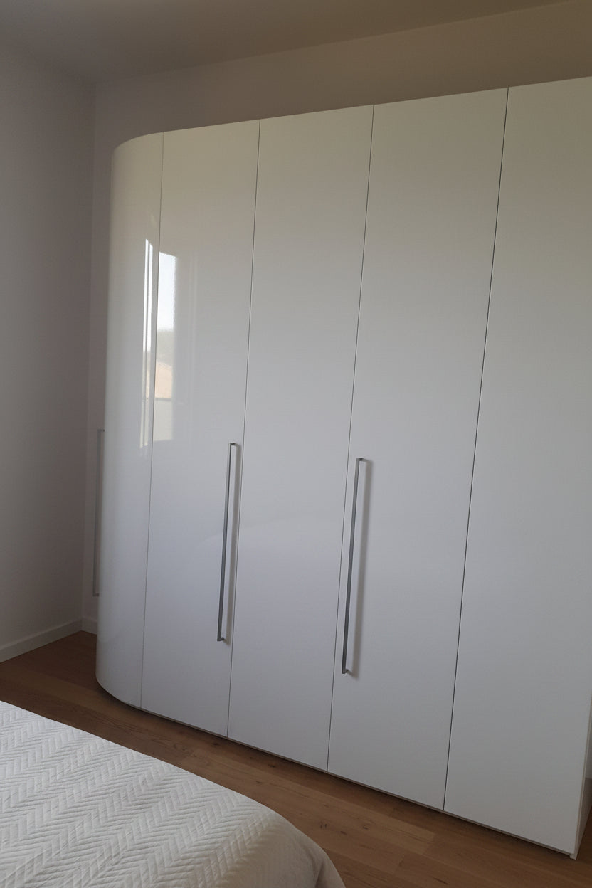 Armadio Wall Curvo Color Bianco  Angolare  9 Ante