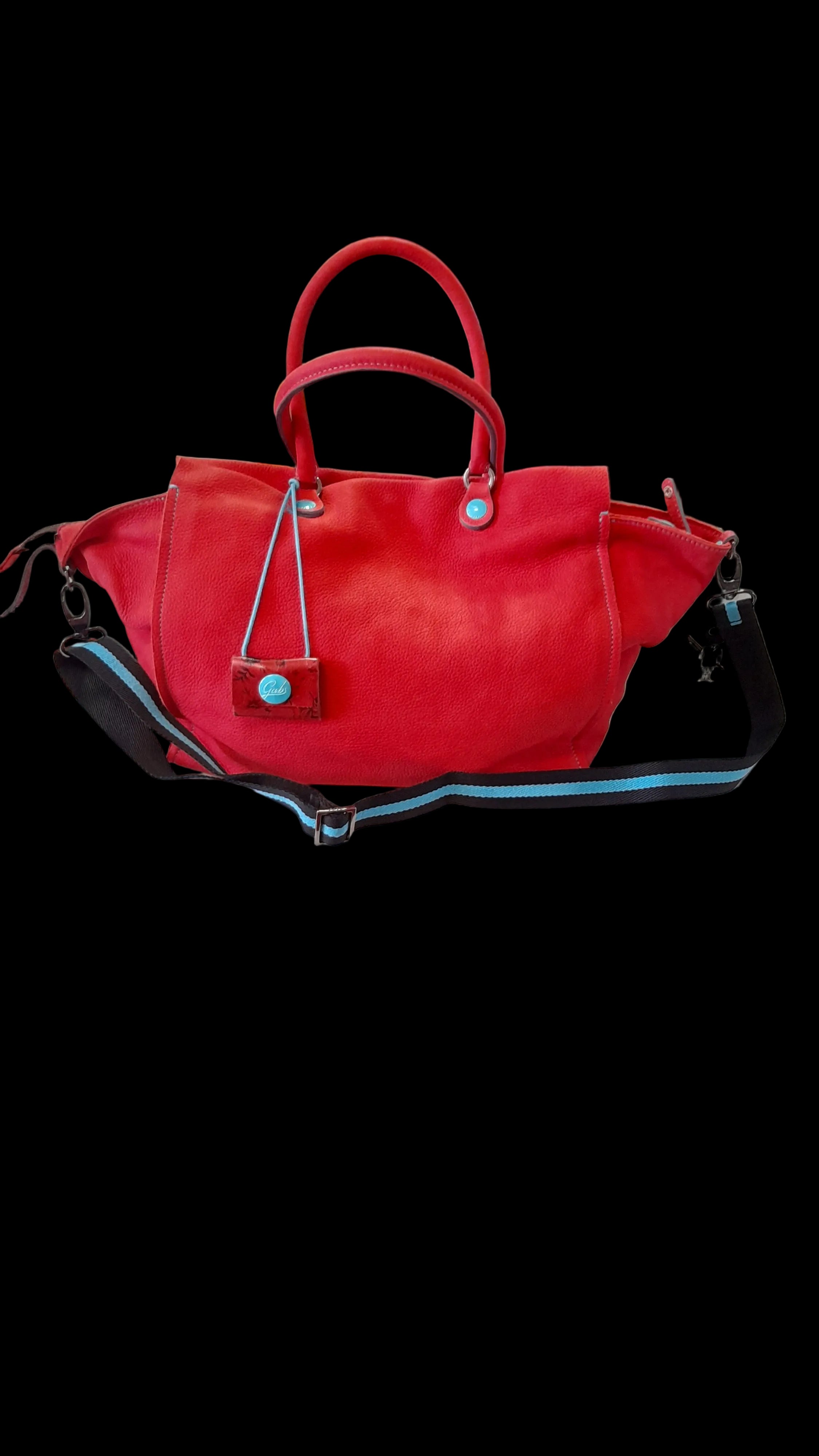 Borsa A Mano E Tracolla Colore Rosso Corallo In Pelle Morbida Gabs