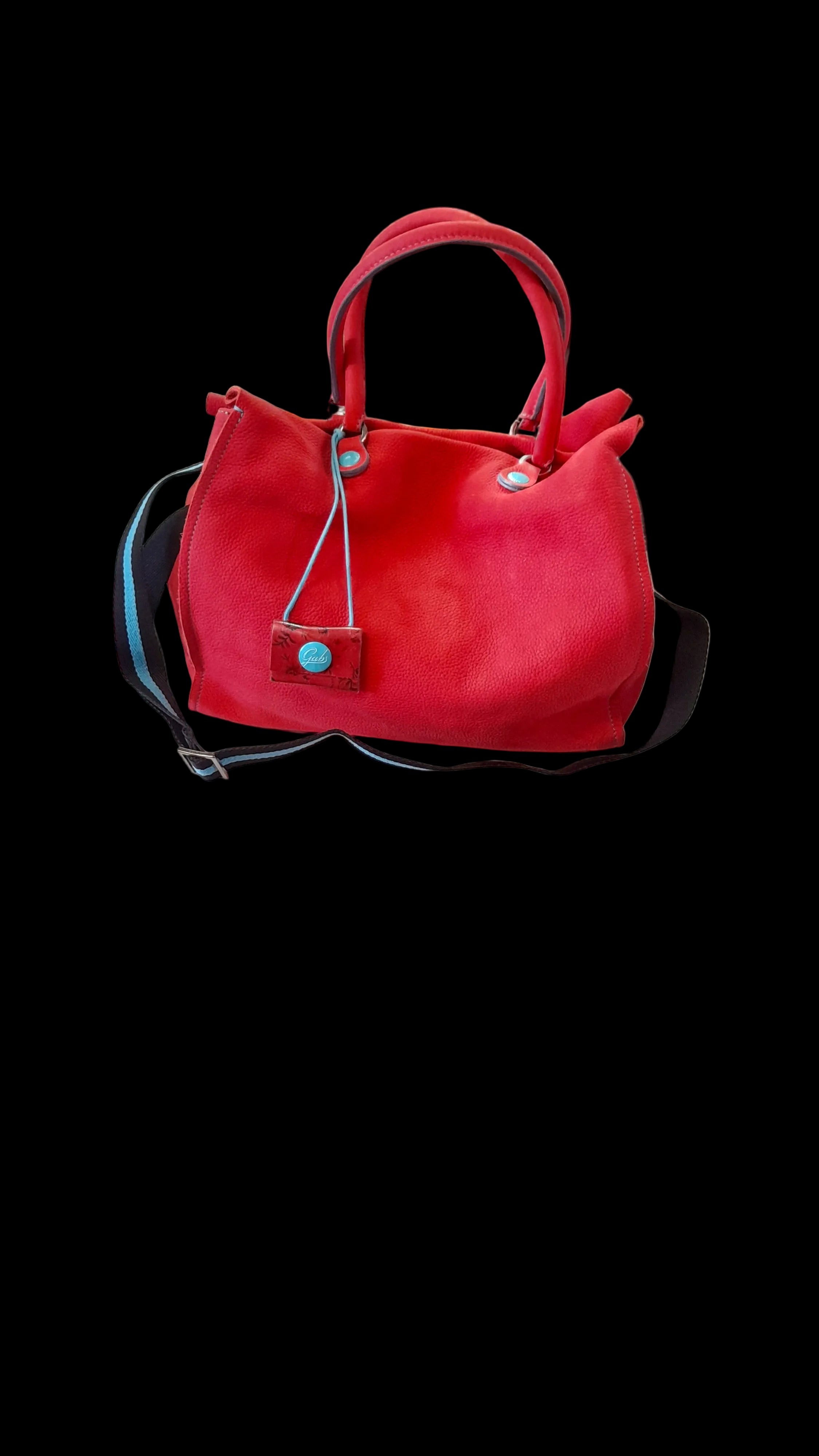 Borsa A Mano E Tracolla Colore Rosso Corallo In Pelle Morbida Gabs