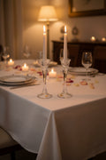 Coppia Candelabri A Stelo In Cristallo