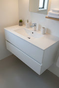 Mobile Bagno A Sospensione Bianco Con Specchio
