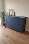 Como' Con Cassetti In Legno Color Blu