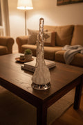 Lampada Iceberg In Vetro Con Base In Acciaio Cromato