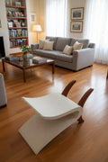 Tavolino Da Salotto Con Base In Legno E  Marmo